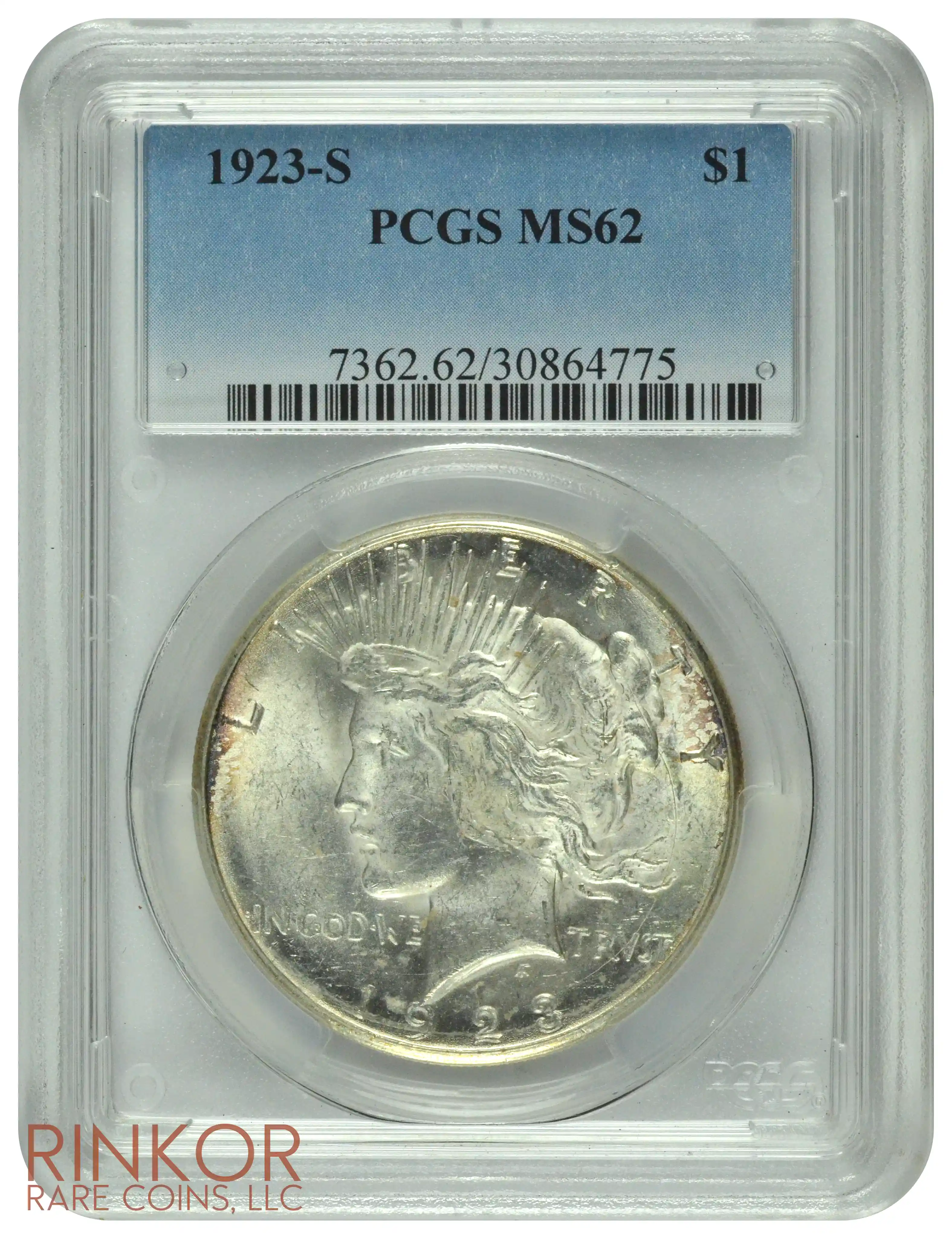 1923-S $1 PCGS MS 62