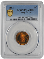 1882 Indian Head PCGS  RD 68