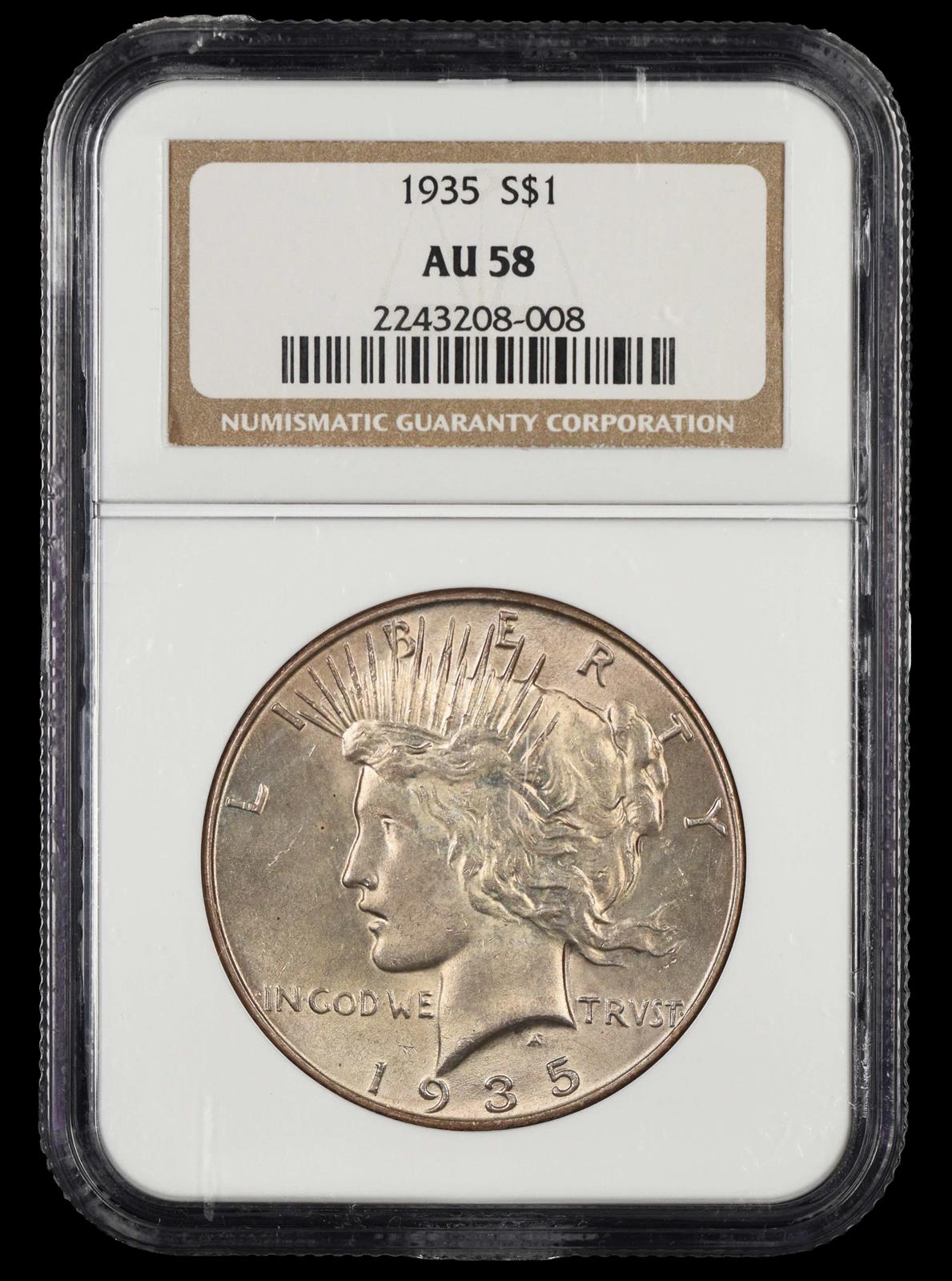 1935 $1 NGC AU-58