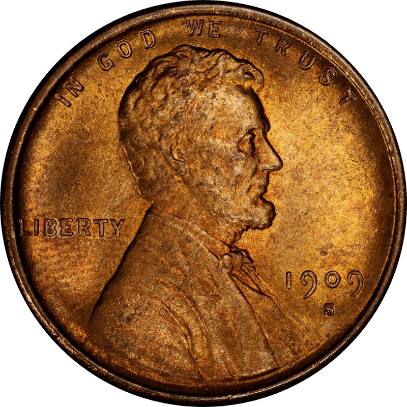 1909-S VDB Lincoln Wheat Cent 1c, PCGS MS65 RB