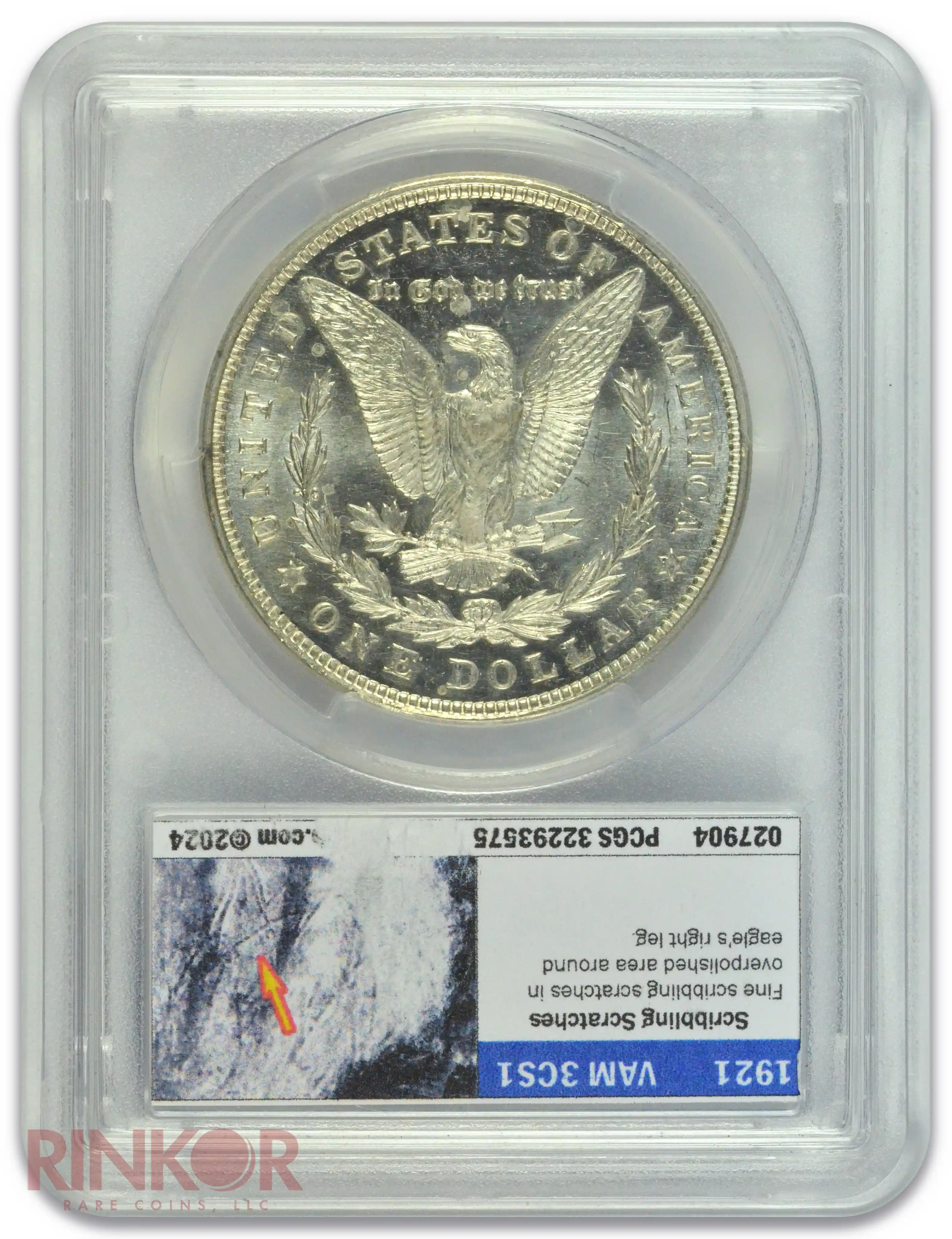 1921 $1 Morgan Dollar PCGS MS 63 PL