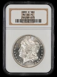 1880 S $1 NGC MS66PL
