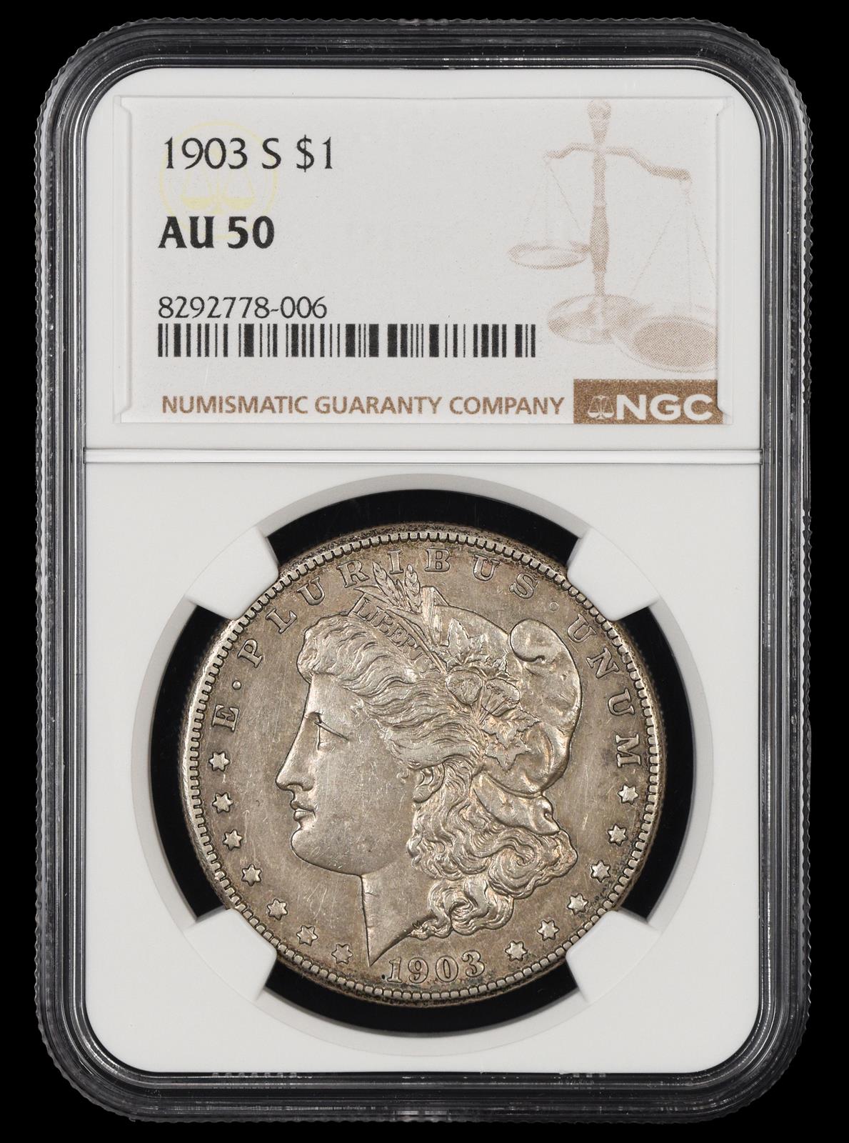 1903 S $1 NGC  AU50