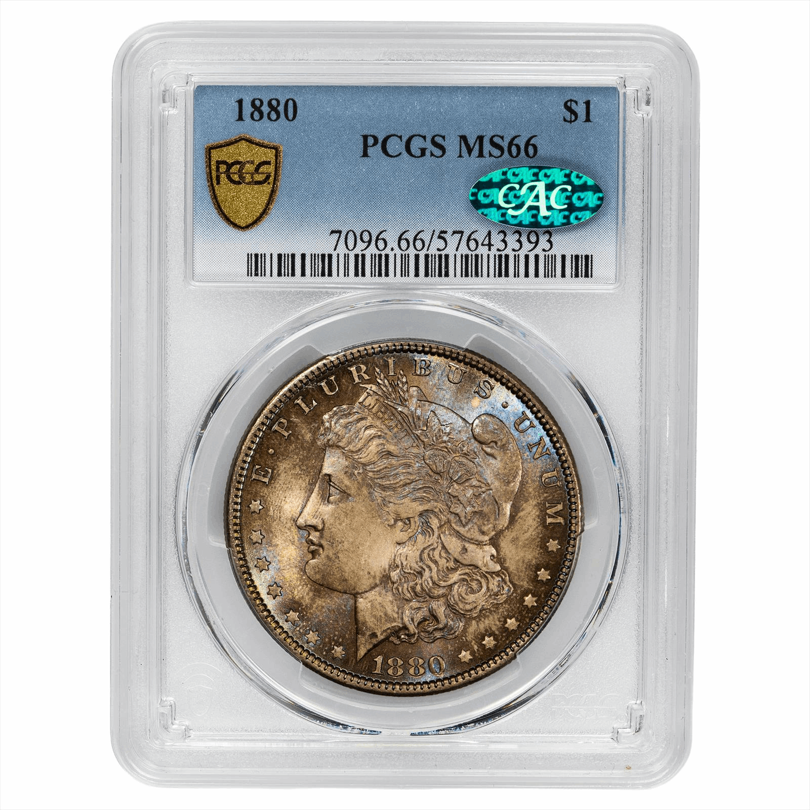 1880 Morgan Silver Dollar $1 PCGS MS 66 CAC