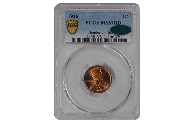 1926 Lincoln Wheat PCGS (CAC) MS RD 67 