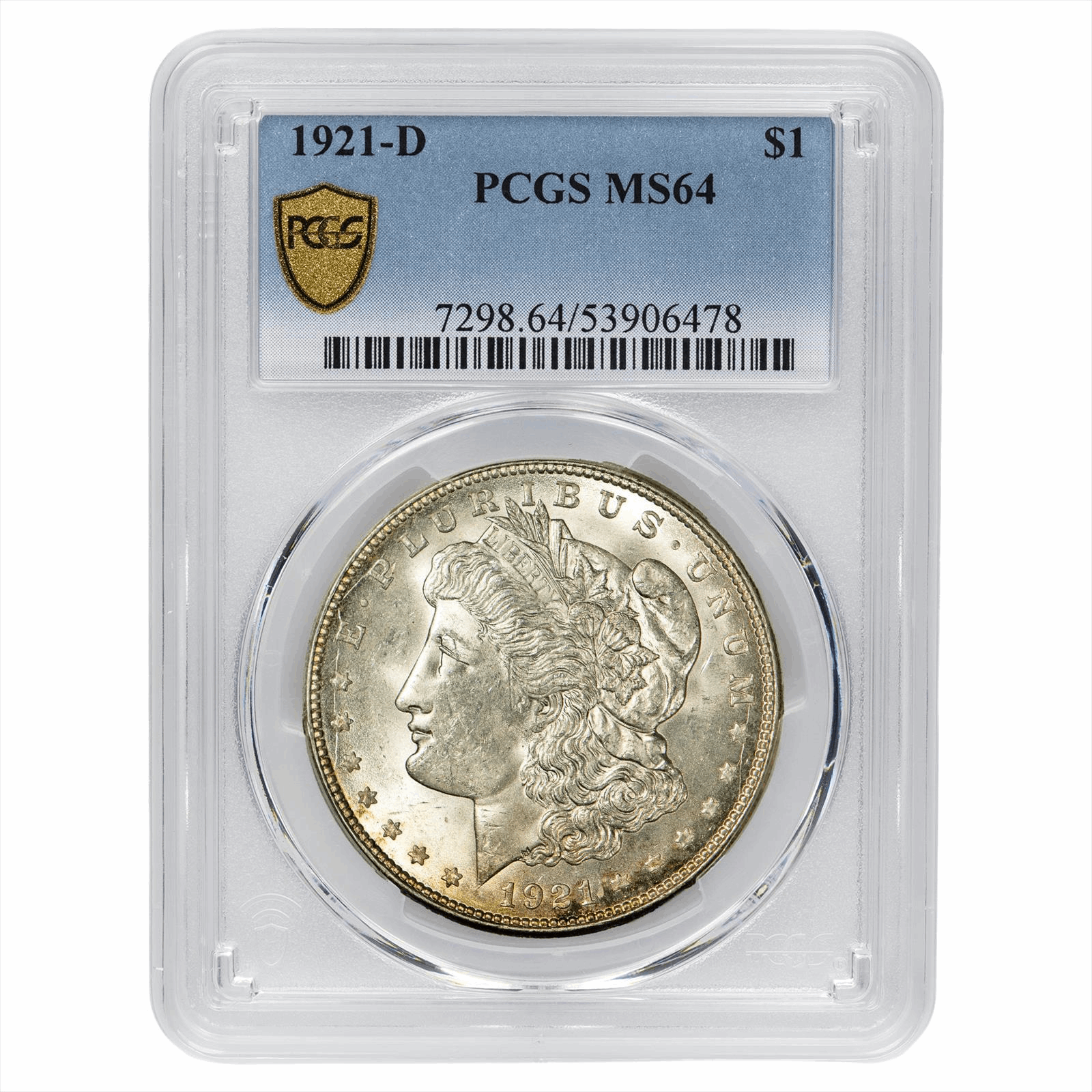 1921-D Morgan Silver Dollar $1 PCGS MS 64