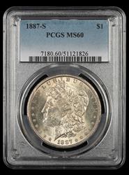 1887-S $1 PCGS MS 60