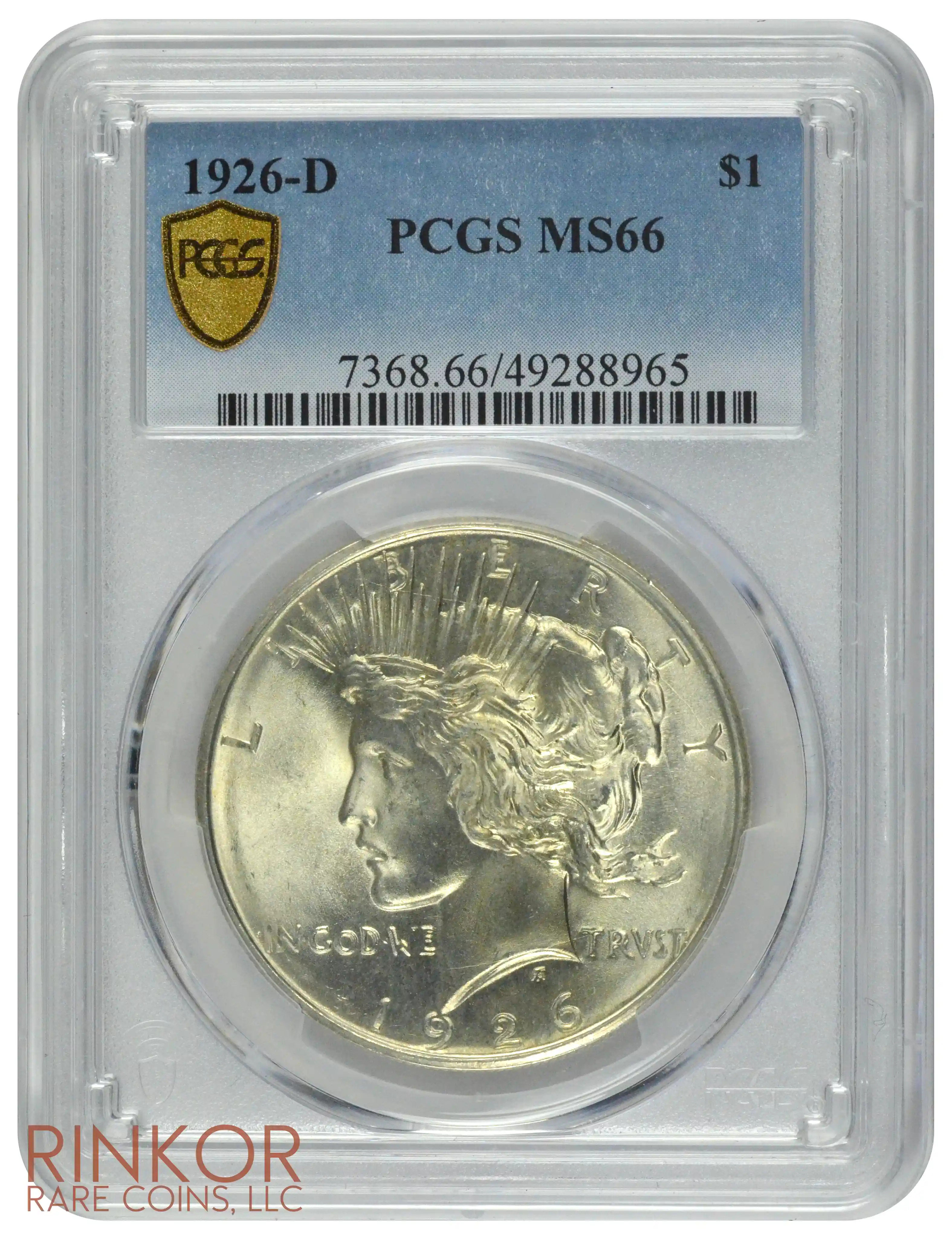 1926-D $1 PCGS MS 66