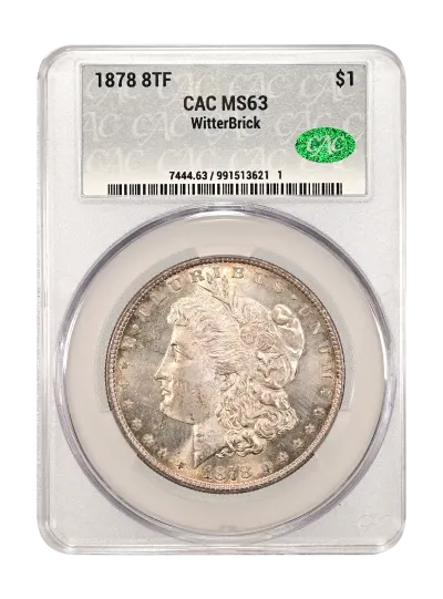 1878 8TF $1 CACG MS 63