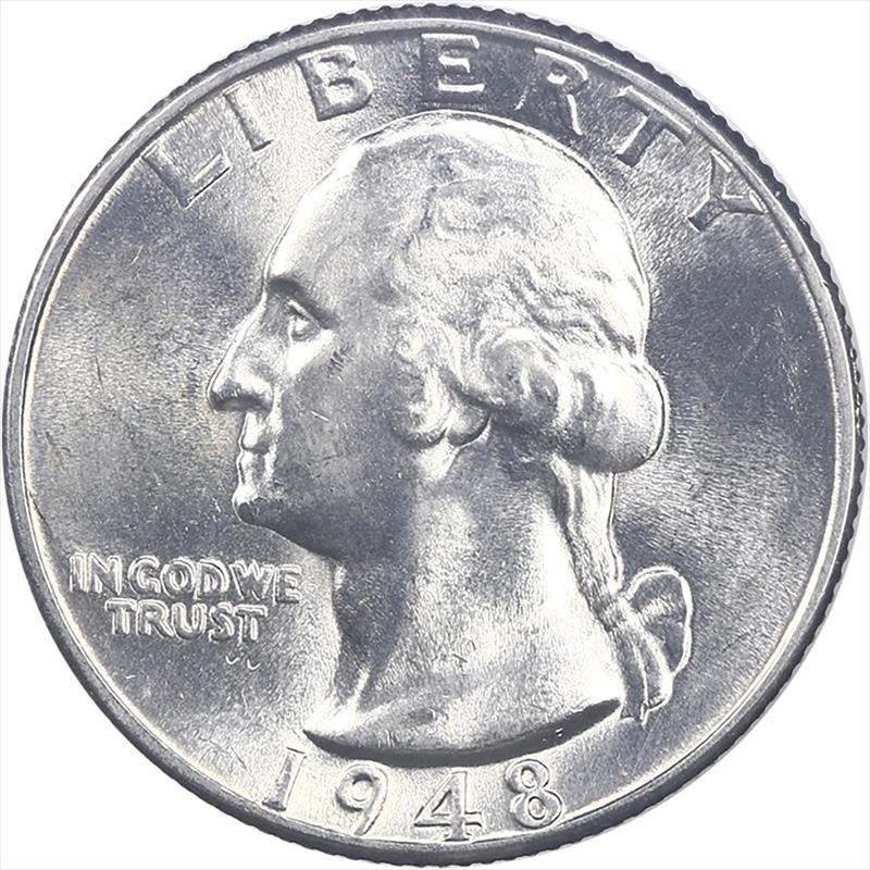 1948-D Washington Quarter, 25c Choice Uncirculated - Nice Original Coin