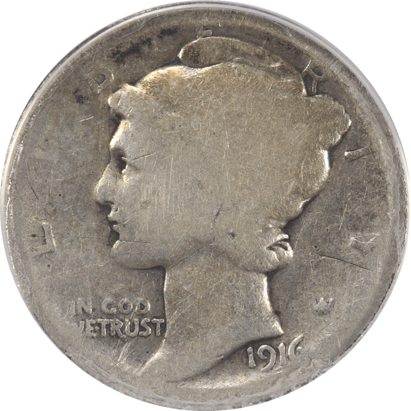 1916-D Mercury Dime 10c ANACS AG 03 - Nice Original Coin
