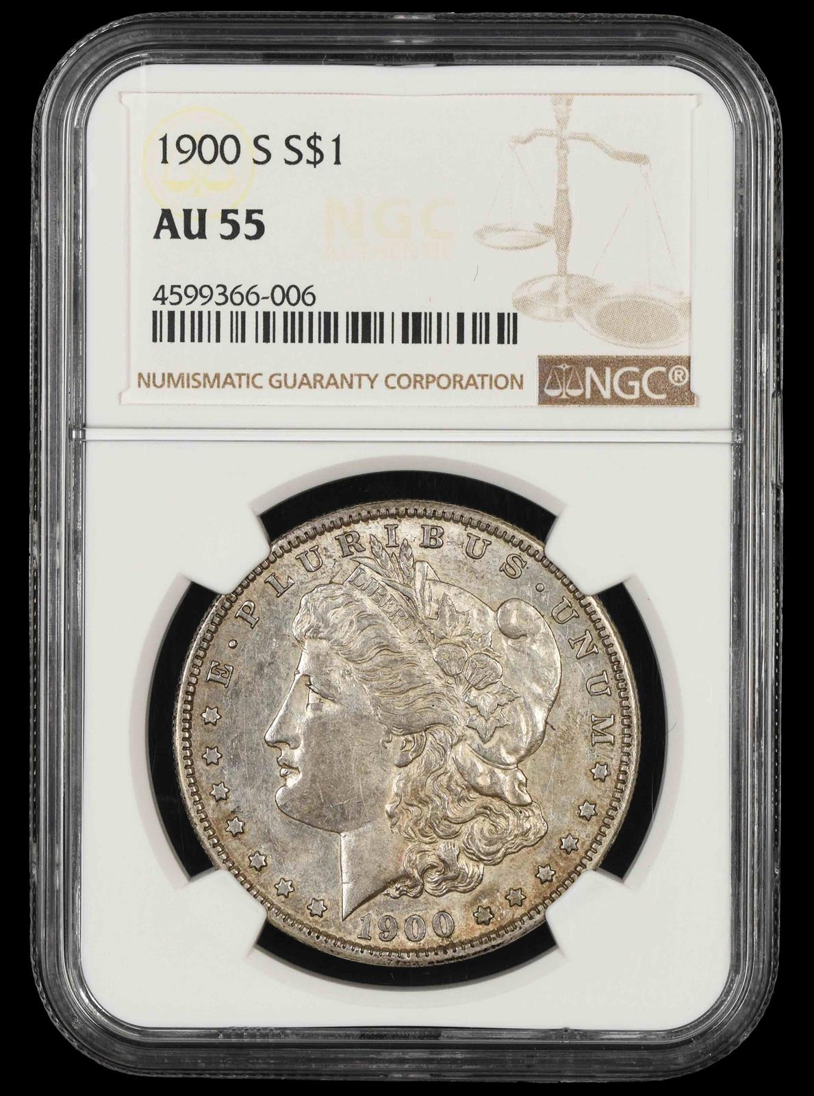 1900 S $1 NGC AU-55