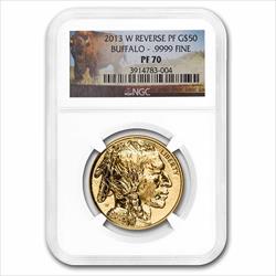 2013 $50 Reverse Proof Buffalo PF70 (100th Anniversary) 