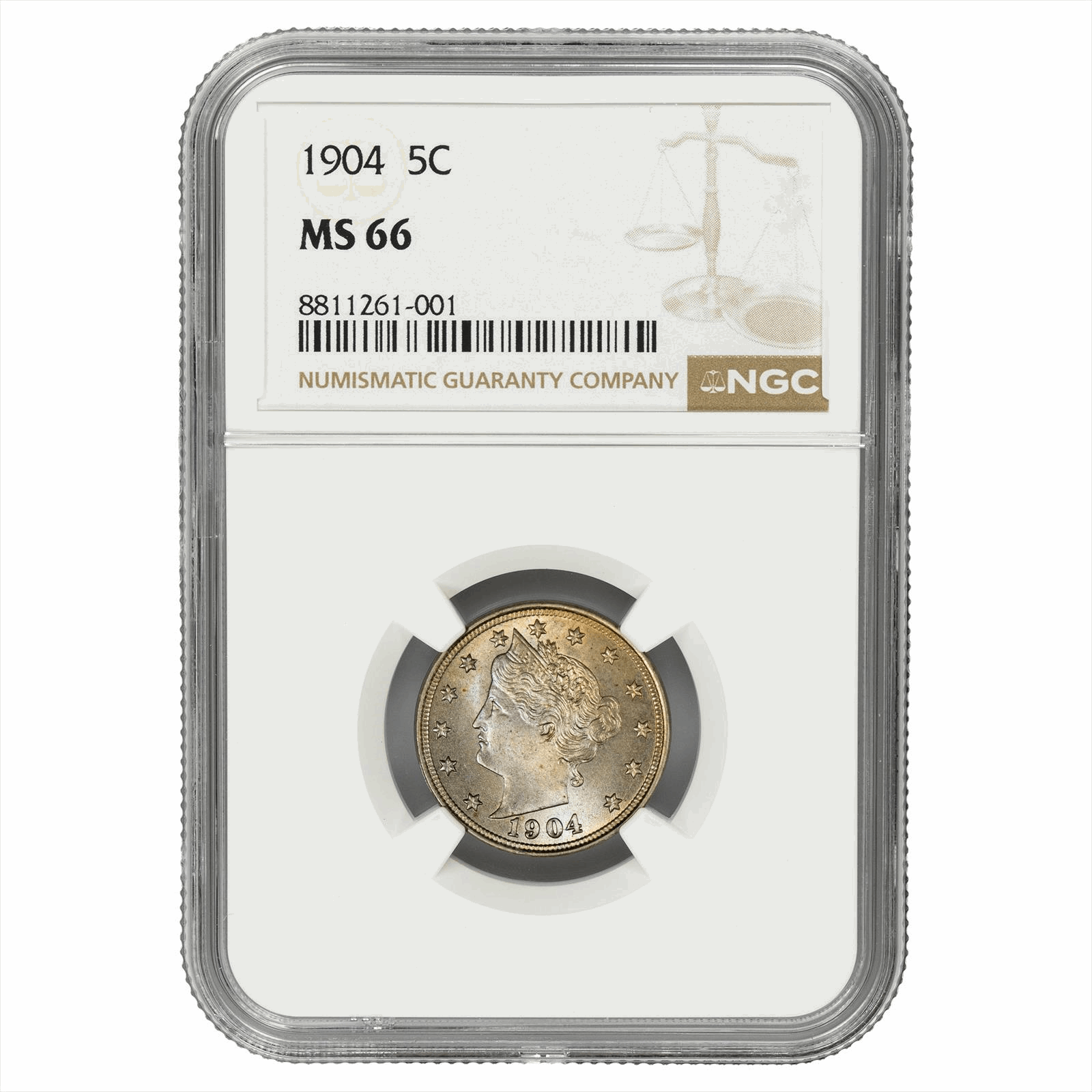 1904 Liberty V Nickel 5C NGC MS 66