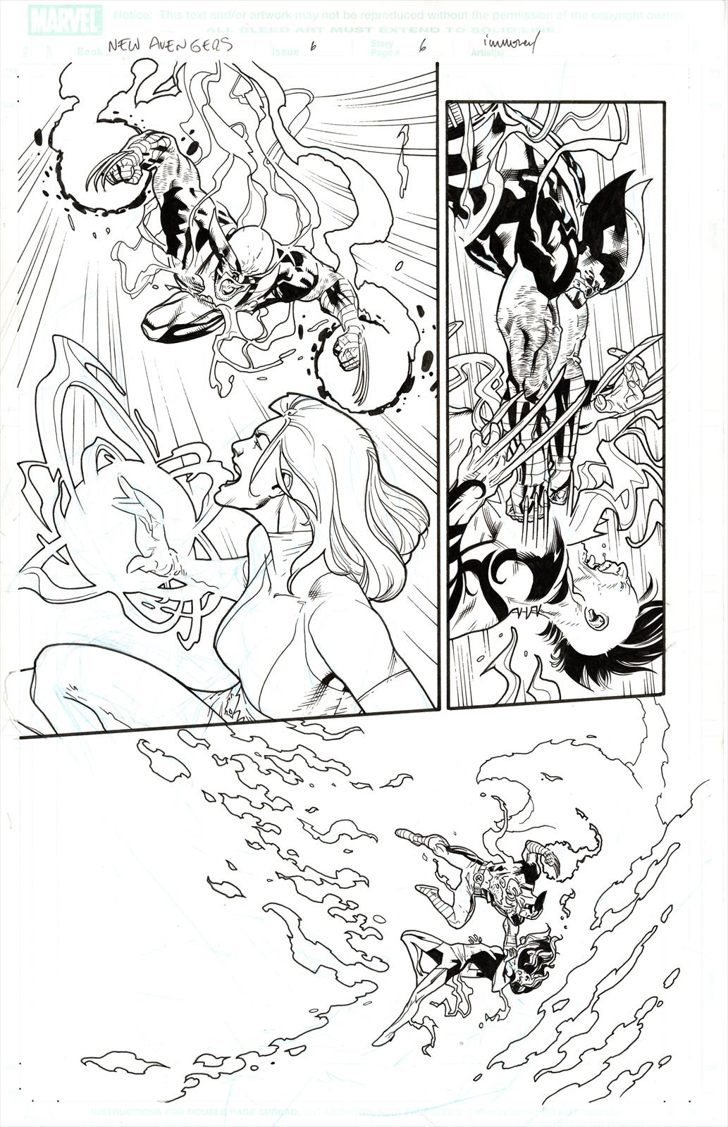 New Avengers #6 Page 6 Artist:  Stuart  Immonen (Penciller) ,  Wade von Grawberger (Inker) Media Type: Pen and Ink Art Type: Interior Page 