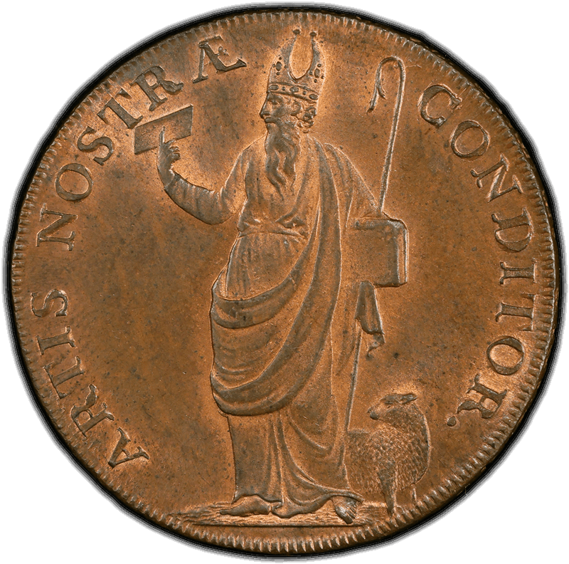 1791 Great Britain 1/2D PCGS MS65RB DH-48 Yorkshire 