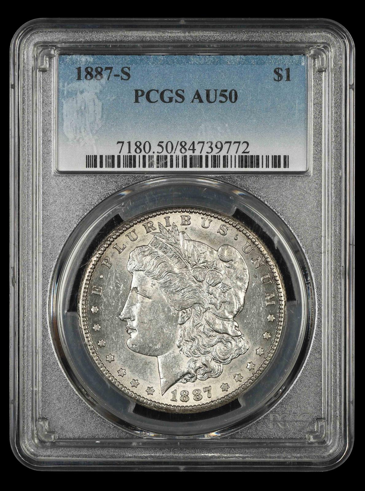 1887 S $1 PCGS  AU50