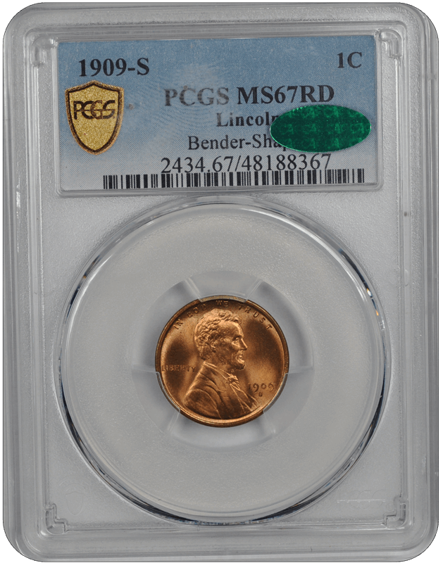 1909-S Lincoln PCGS CAC RD 67 