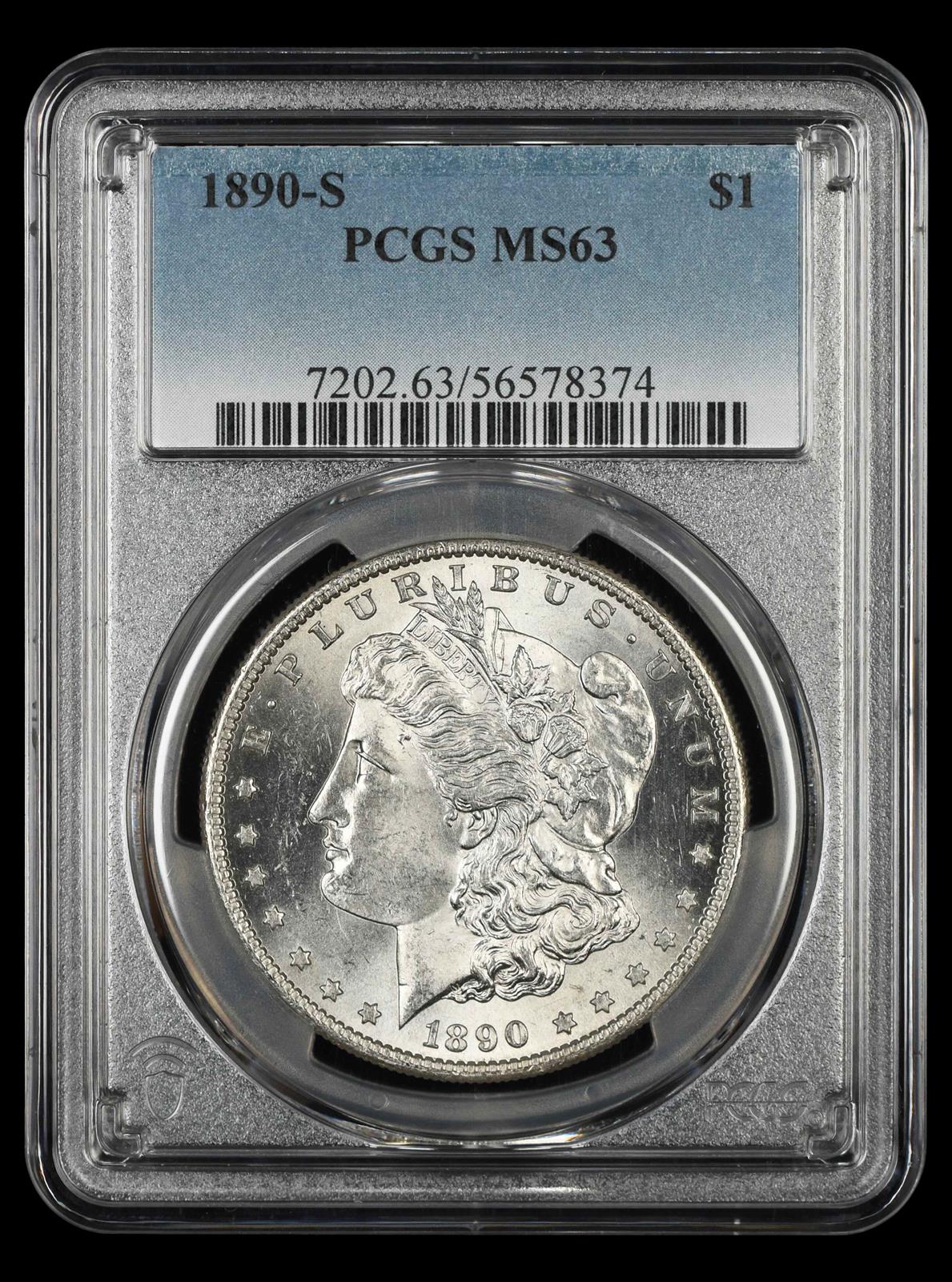 1890 S $1 PCGS  MS63