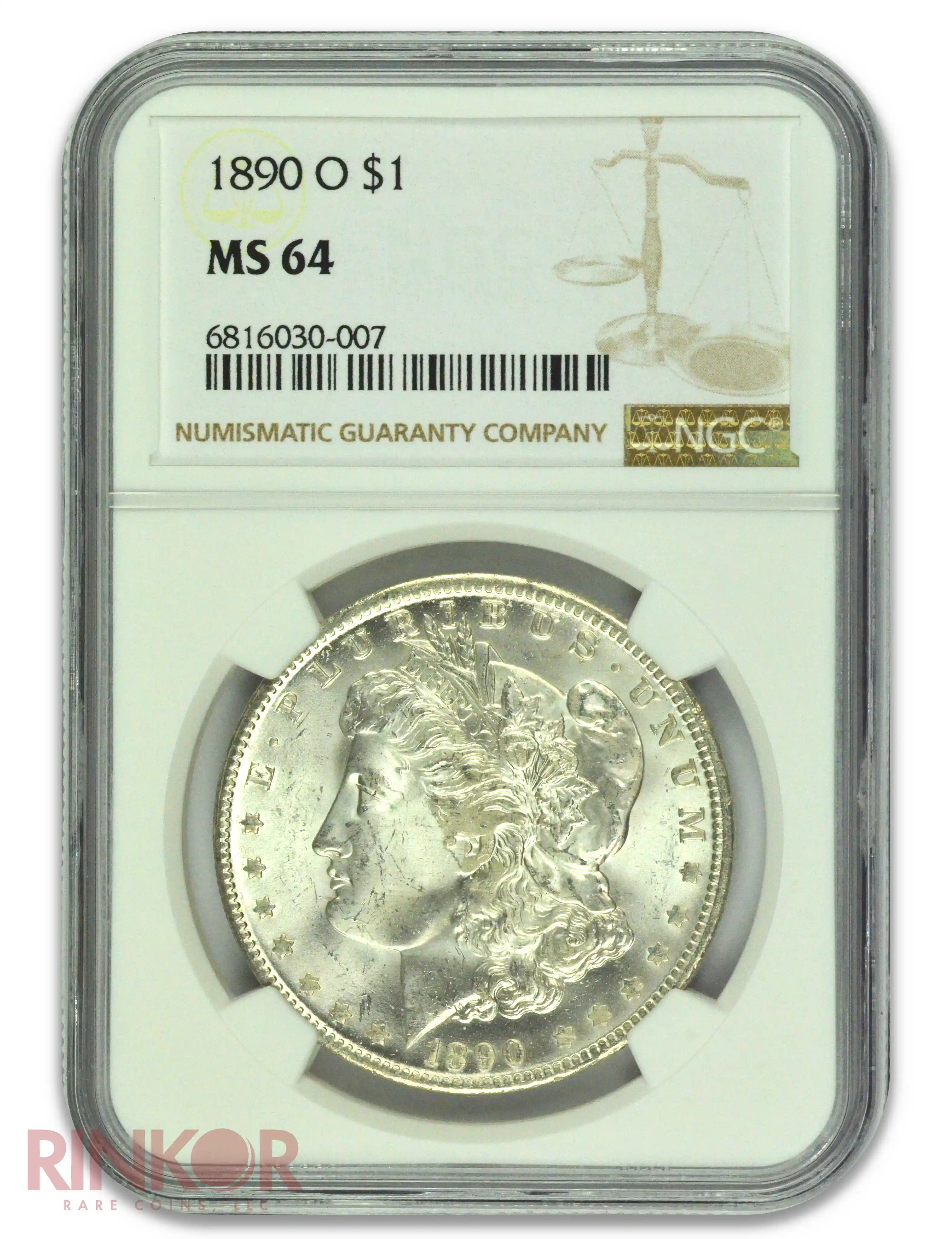 1890-O $1 Morgan Dollar NGC MS 64 