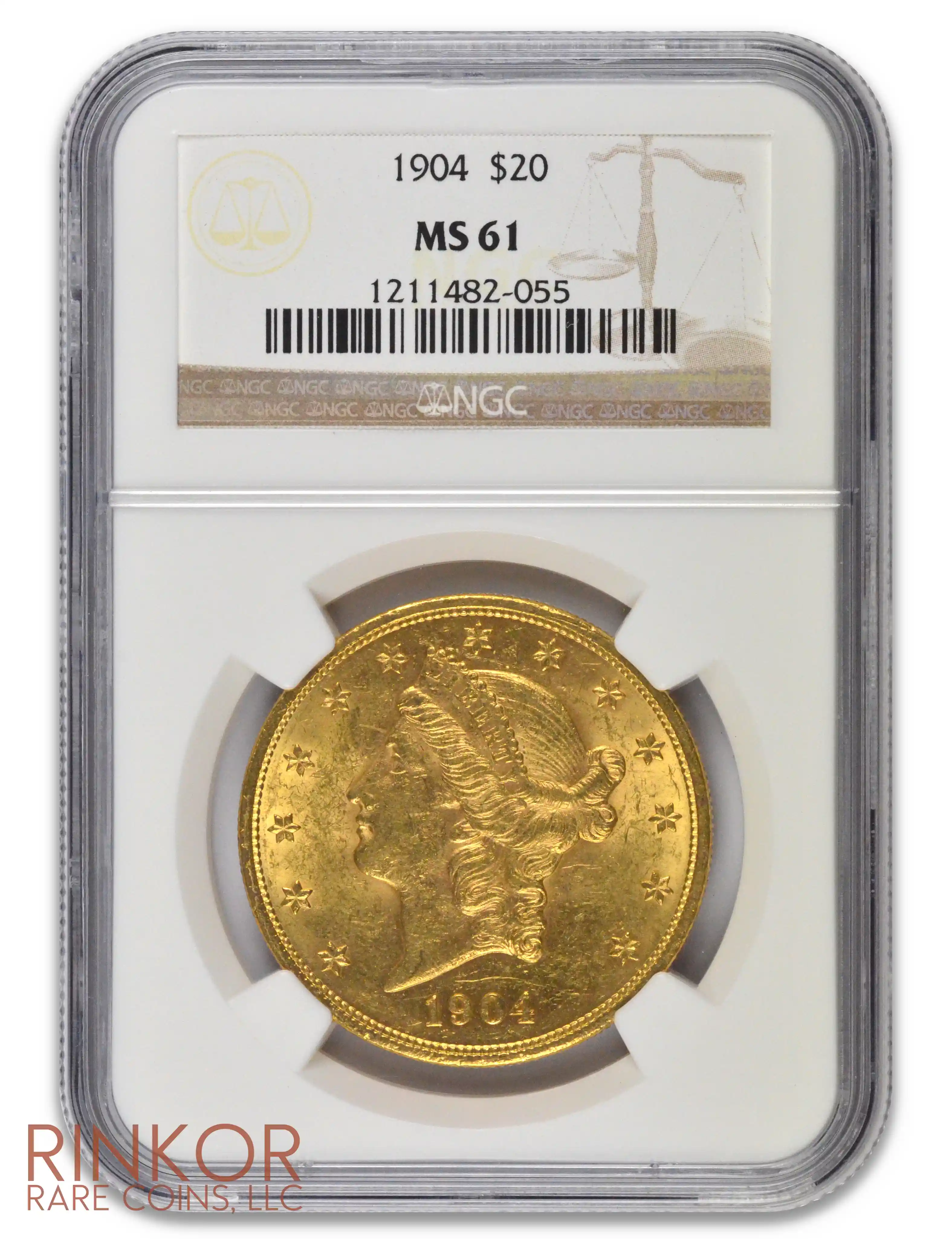 1904 $20 Liberty Head NGC MS 61