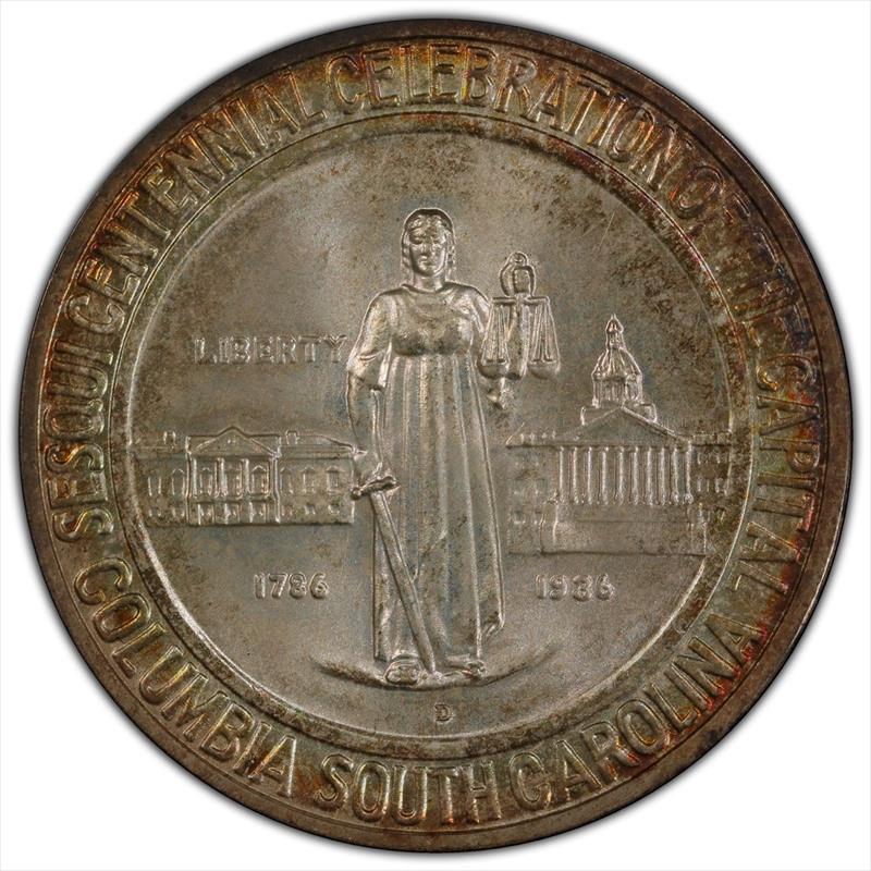 1936-D Columbia 50C PCGS MS 68 CAC