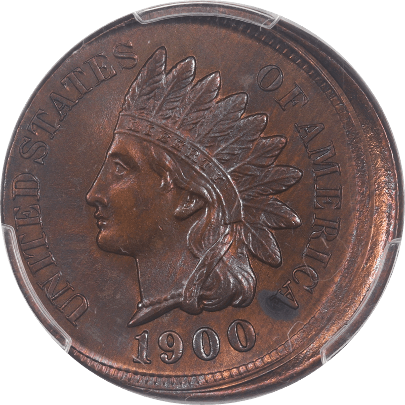 1900 Indian Cent 1c PCGS UNC Details MINT ERROR- 5% Off Center 