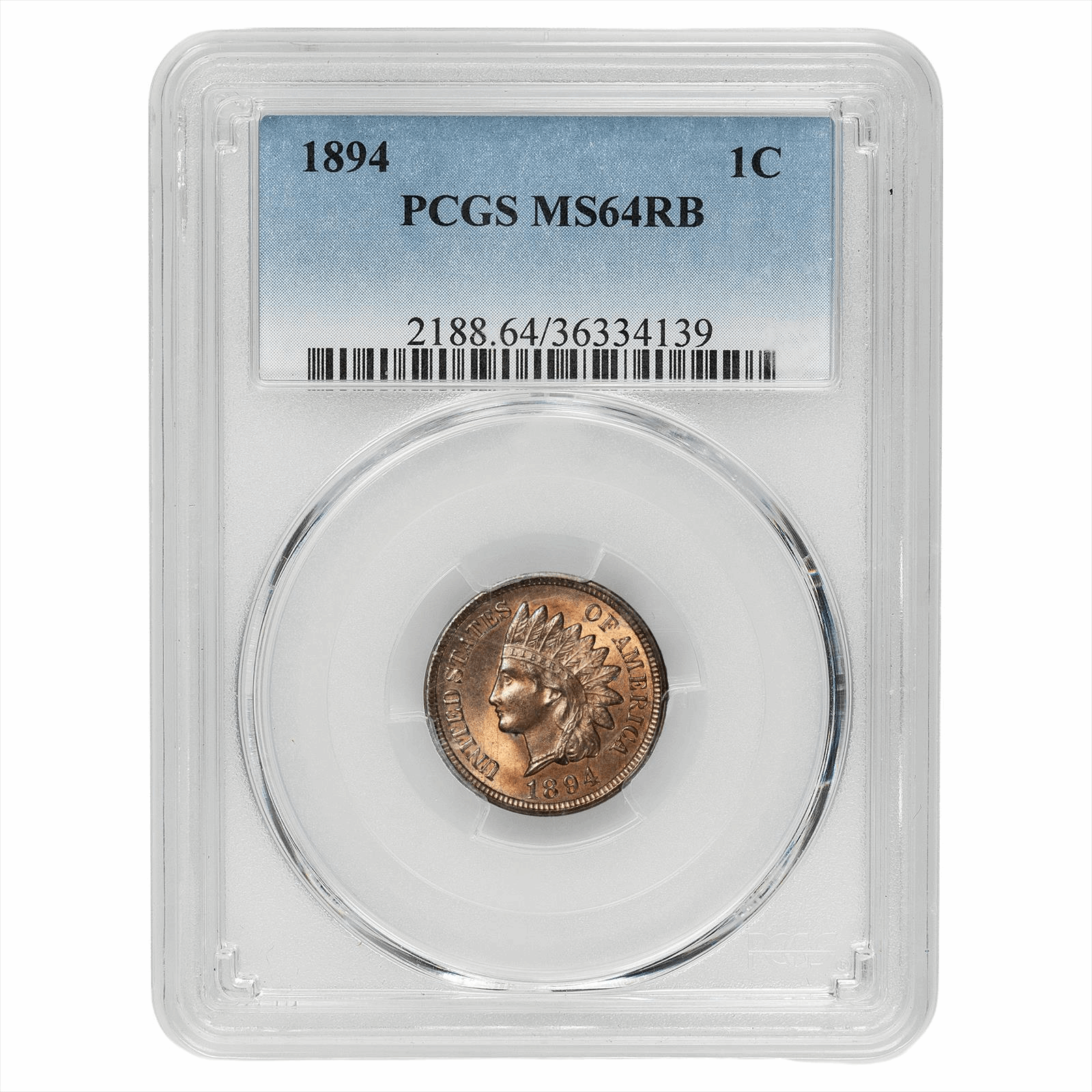 1894 Indian Head Cent 1C PCGS MS 64 RB