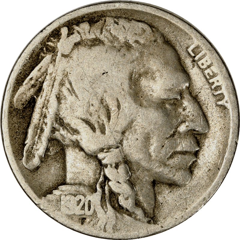 1920-D Buffalo Nickel 5c,  Circulated Good