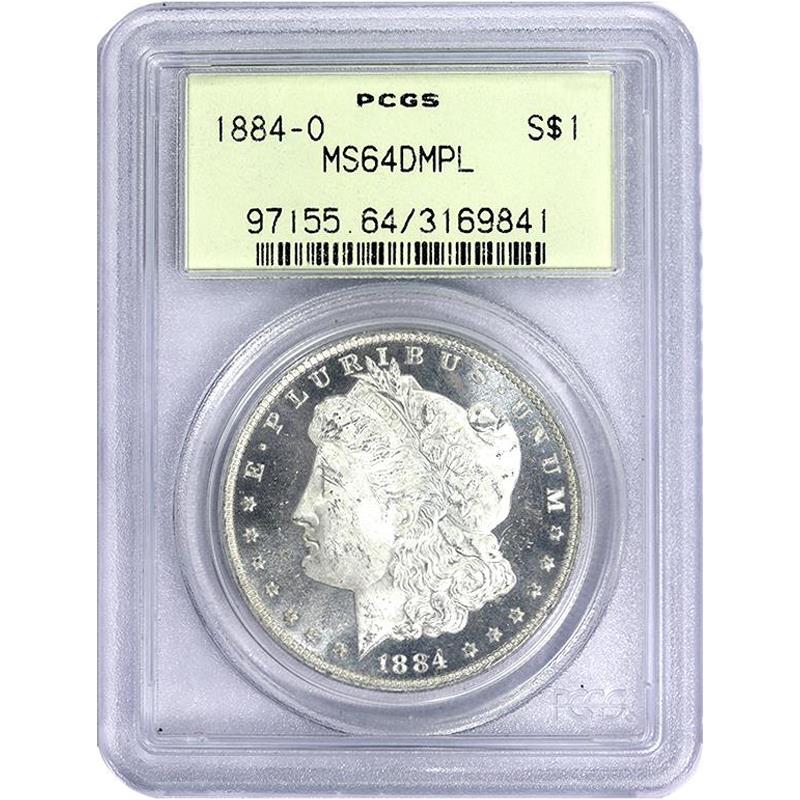 1884-O $1 Morgan Silver Dollar - PCGS MS64DMPL - OGH - Old Green Holder
