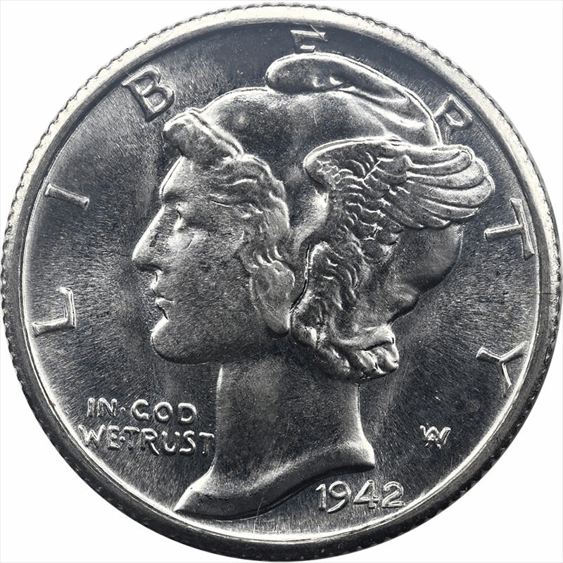 1942-S Mercury Dime 10c Gem Uncirculated - Nice Original Coin 