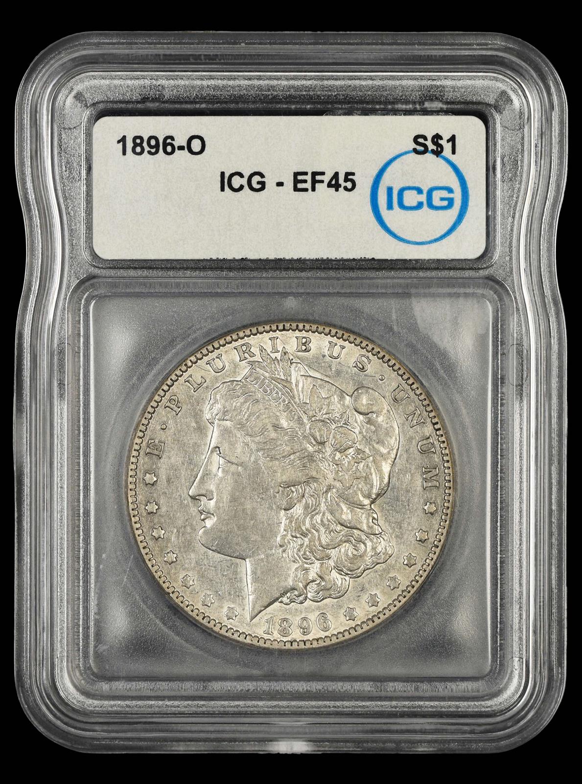 1896 O $1 ICG EF45