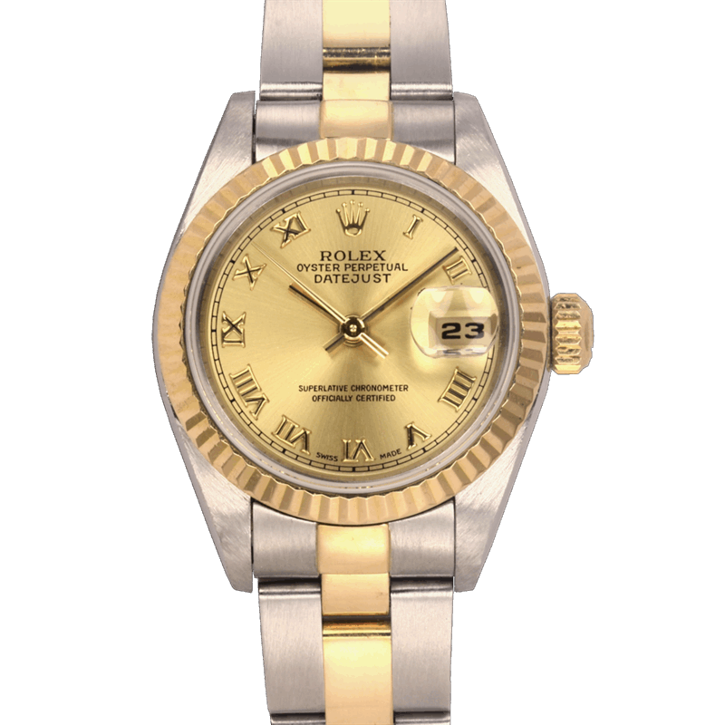 Rolex 26mm DATEJUST 69173 Champagne Dial TT SS & 18K YG Oyster 