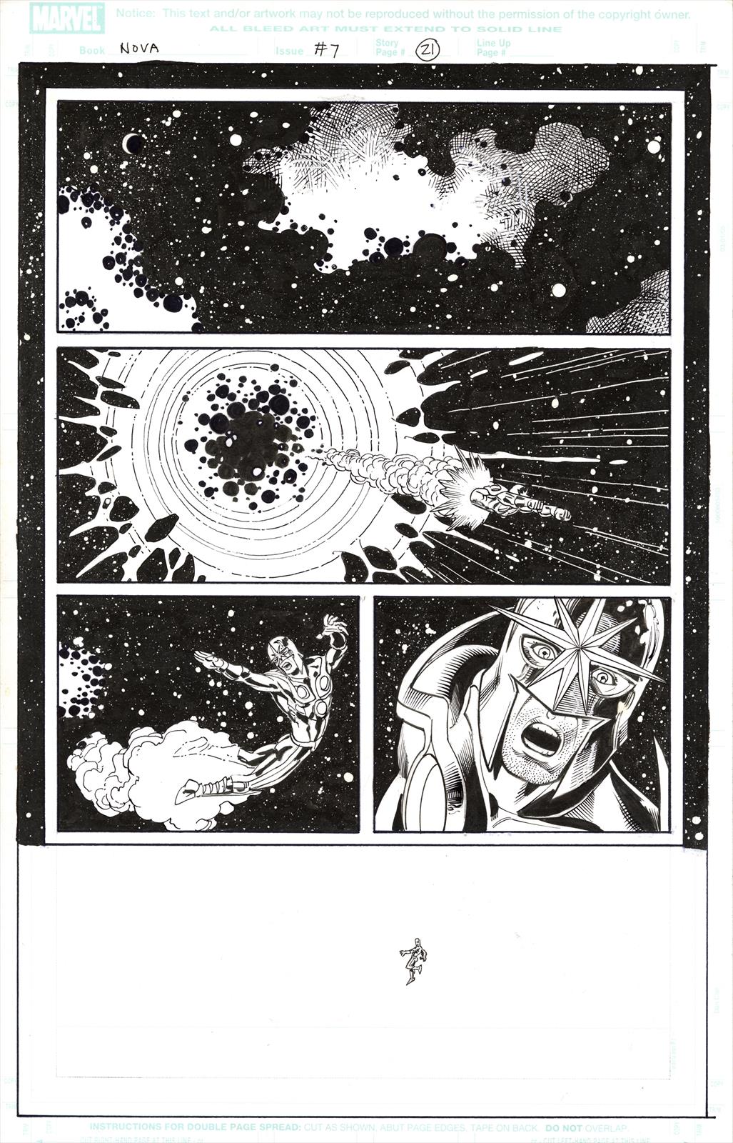 Nova #7 Page 21 Artist:  Sean Chen (Penciller) ,  Brian Denham (Penciller) ,  Scott Hanna (Inker) Media Type: Pen and Ink Art Type: Interior Page 