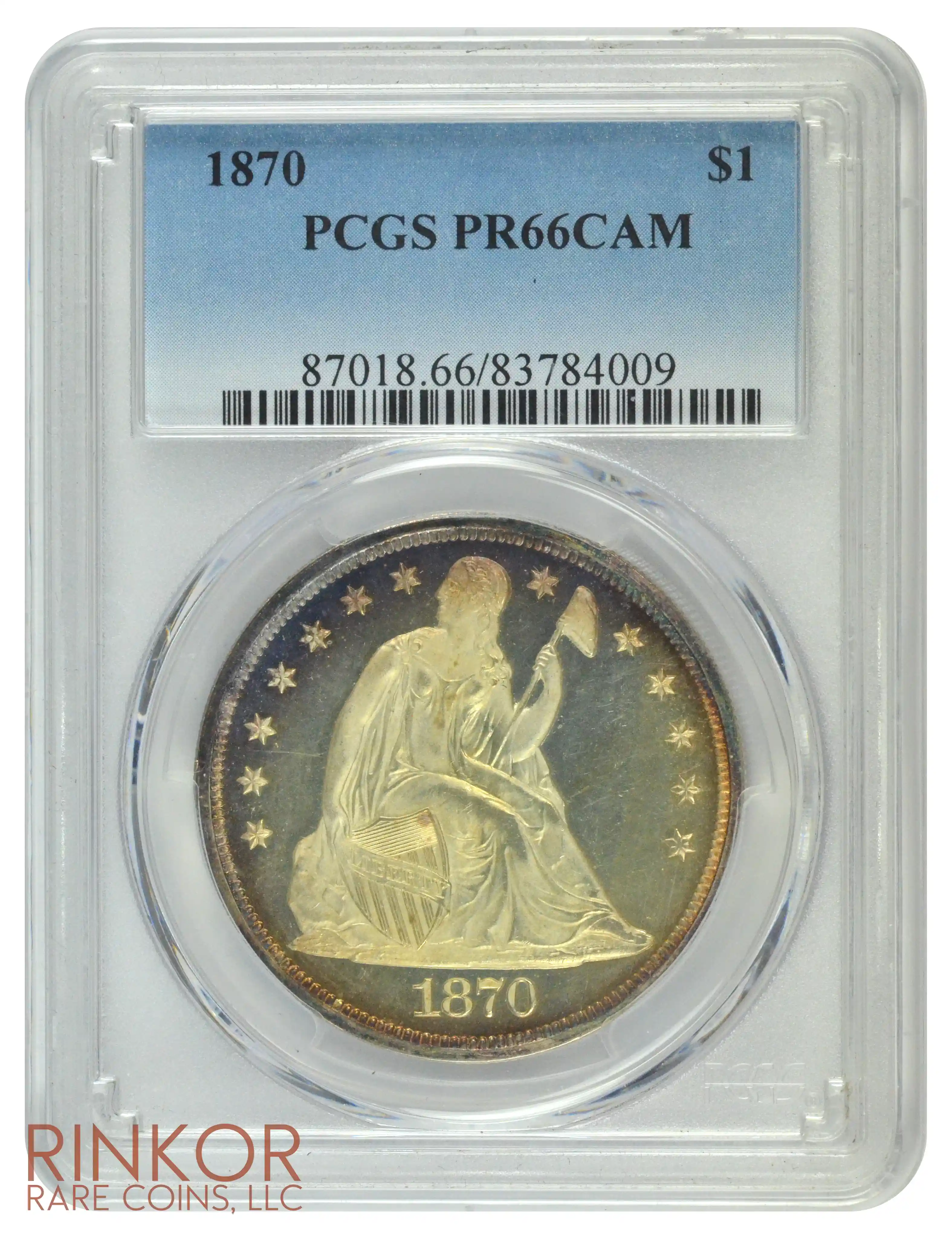 1870 $1 PCGS PR 66 CAM