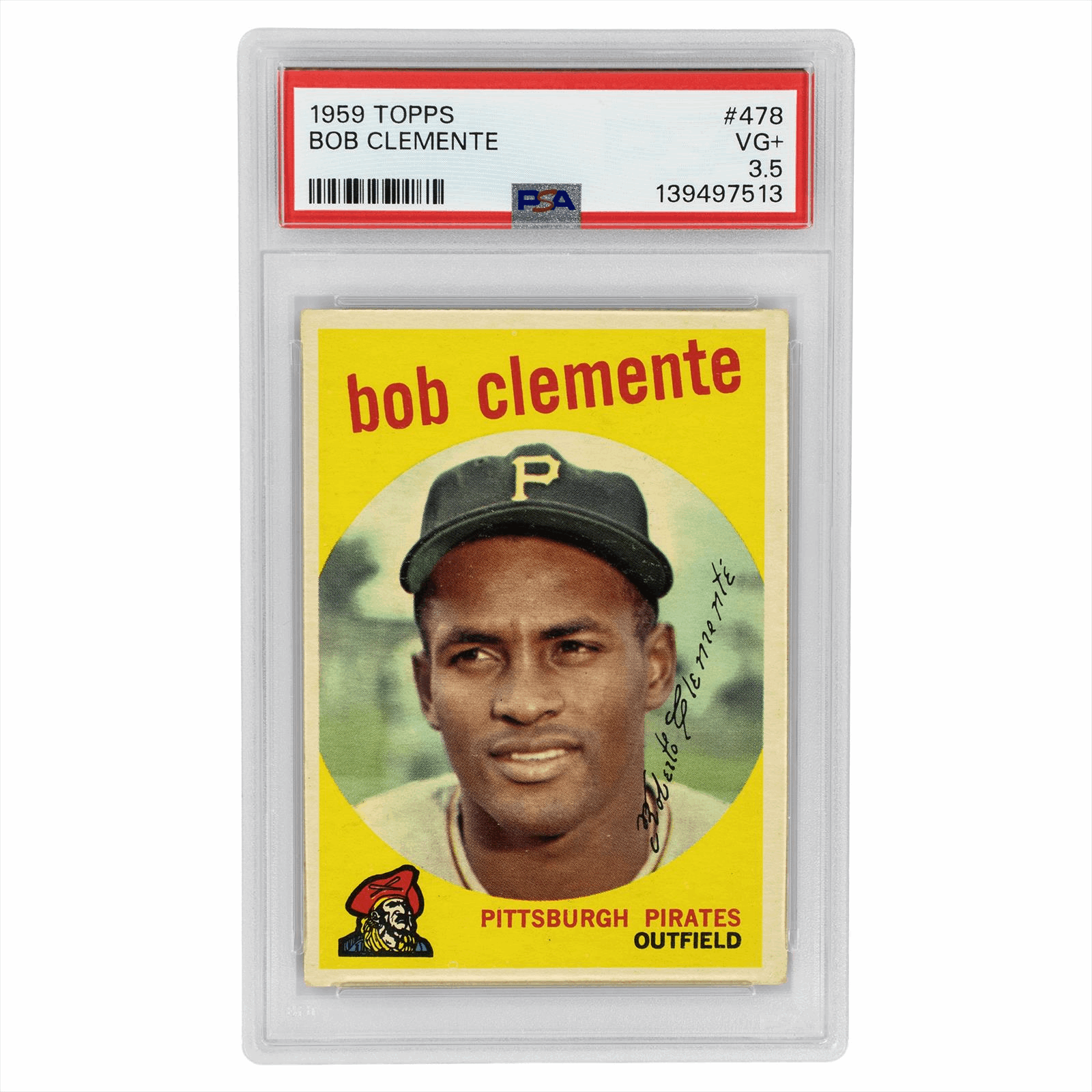 1959 Topps Bob Clemente #478 PSA VG+ 3.5 Cert #139497513