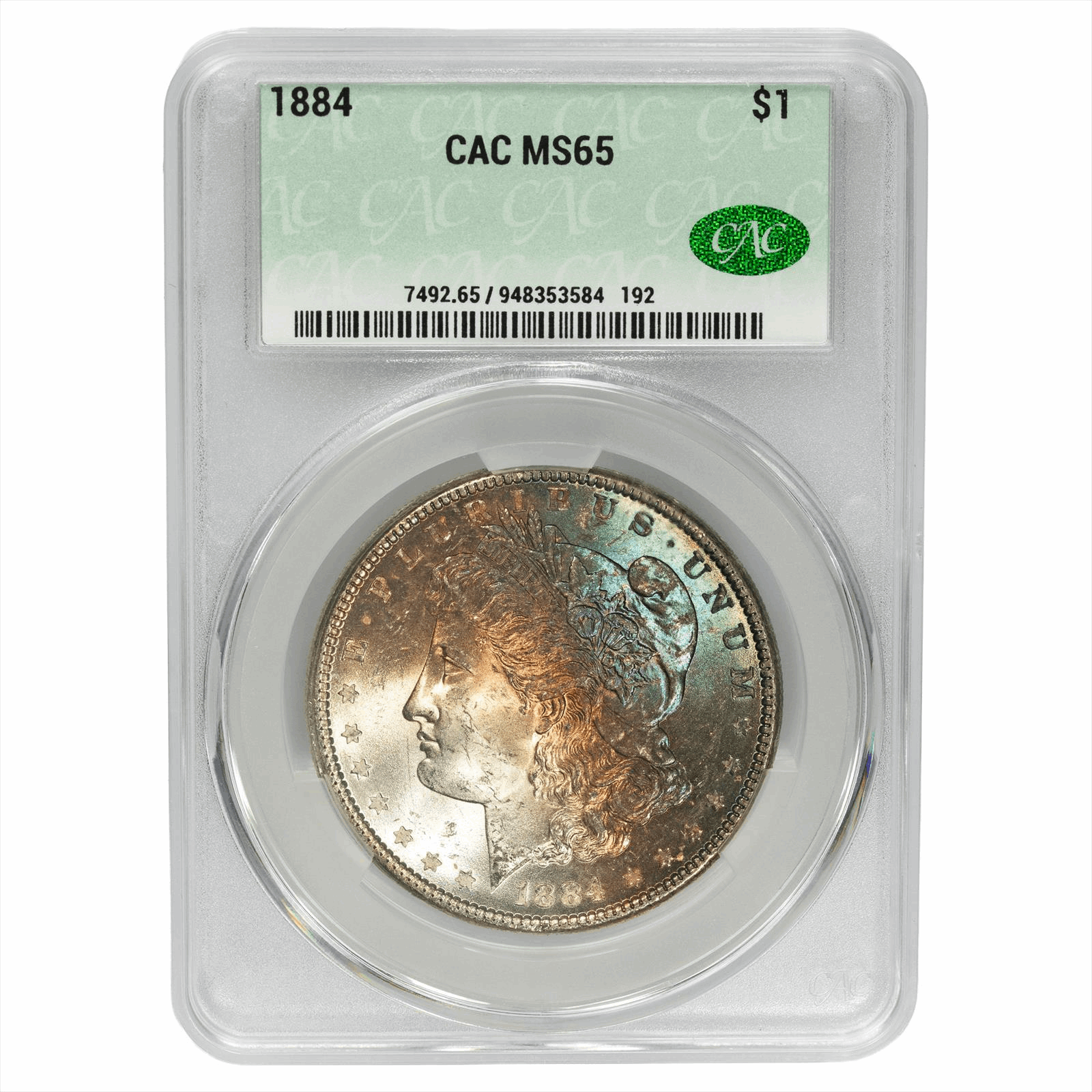 1884 Morgan Silver Dollar $1 CACG MS 65