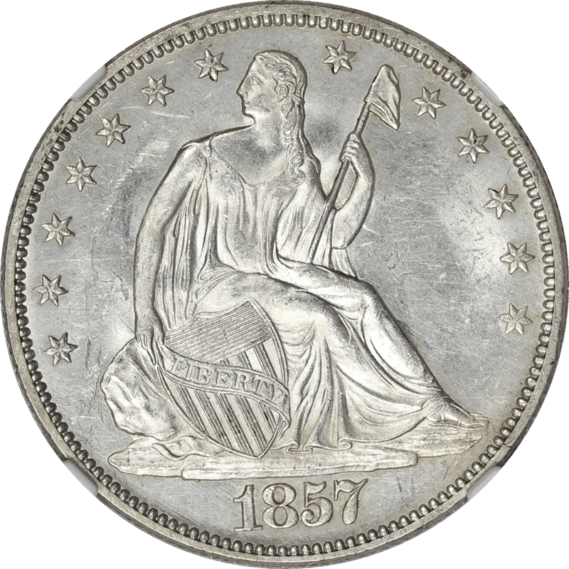 1857 Seated Liberty Half Dollar 50C NGC MS 63 
