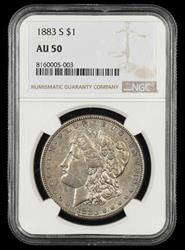 1883 S $1 NGC AU-50