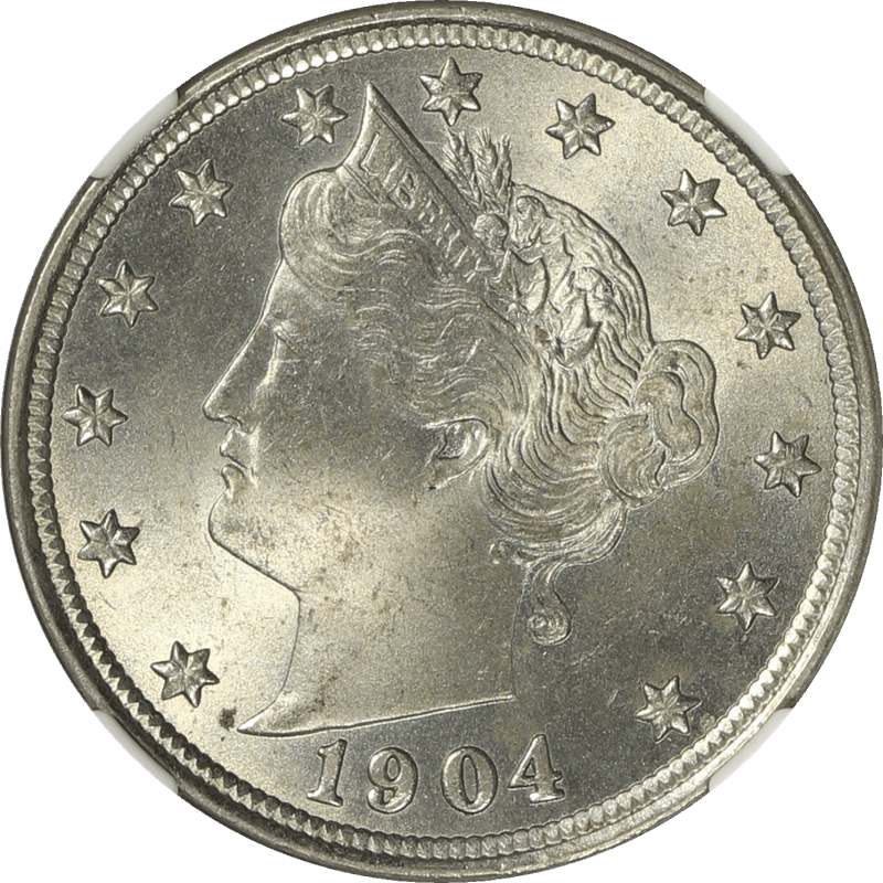 1904 Liberty V Nickel 5c, NGC MS 64 