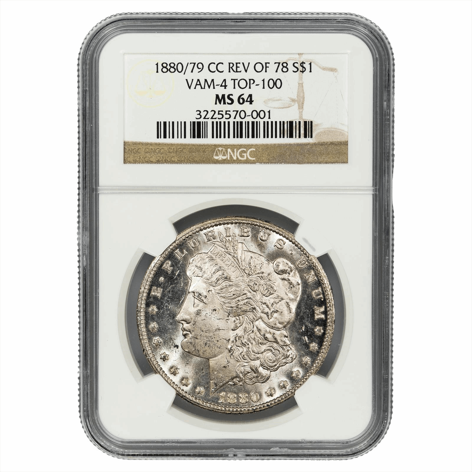 1880/79-CC Reverse of 1878 Morgan Dollar $1 NGC MS 64 