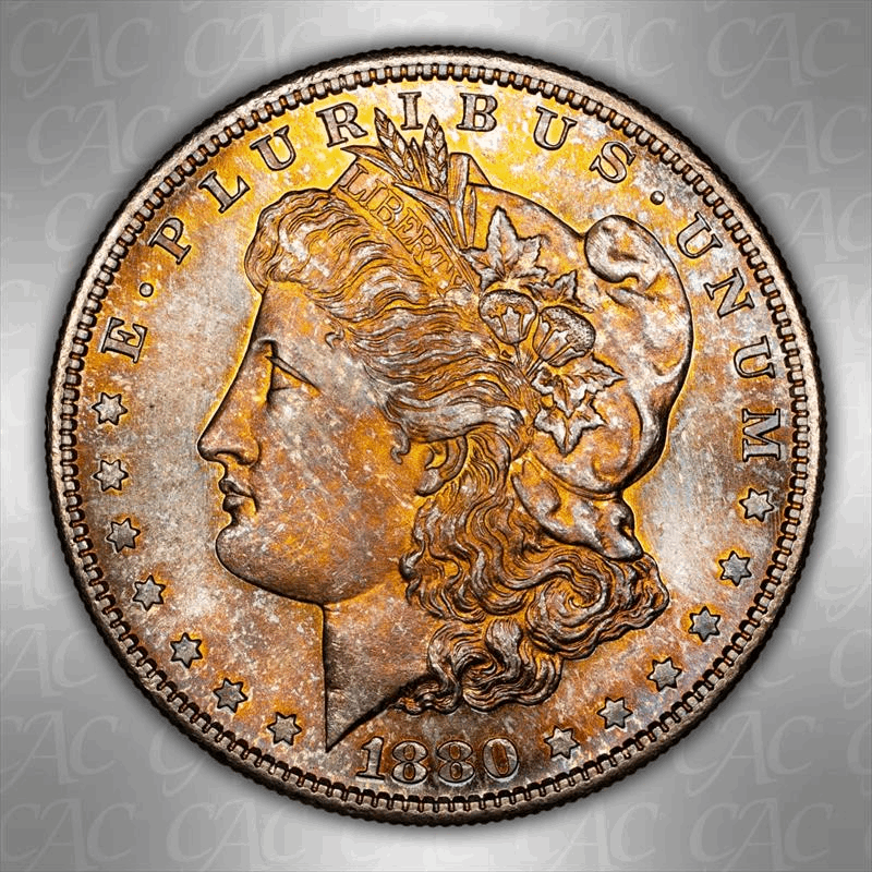 1880 S $1 CACG MS 67 