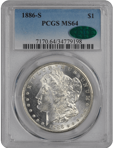 1886-S $1 Morgan Dollar PCGS  (CAC) #3645-6 MS64