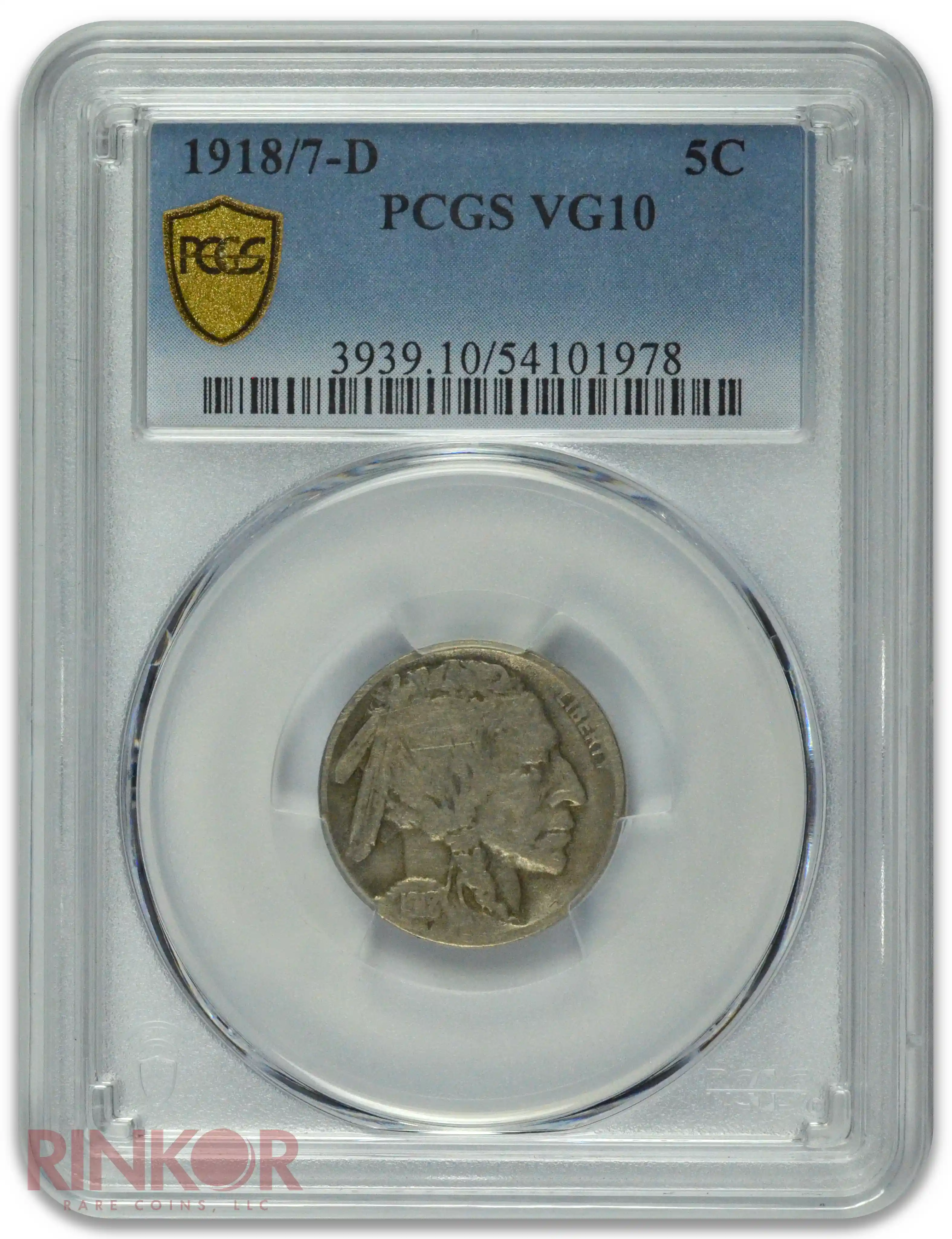 1918/7-D Buffalo Nickel PCGS VG-10