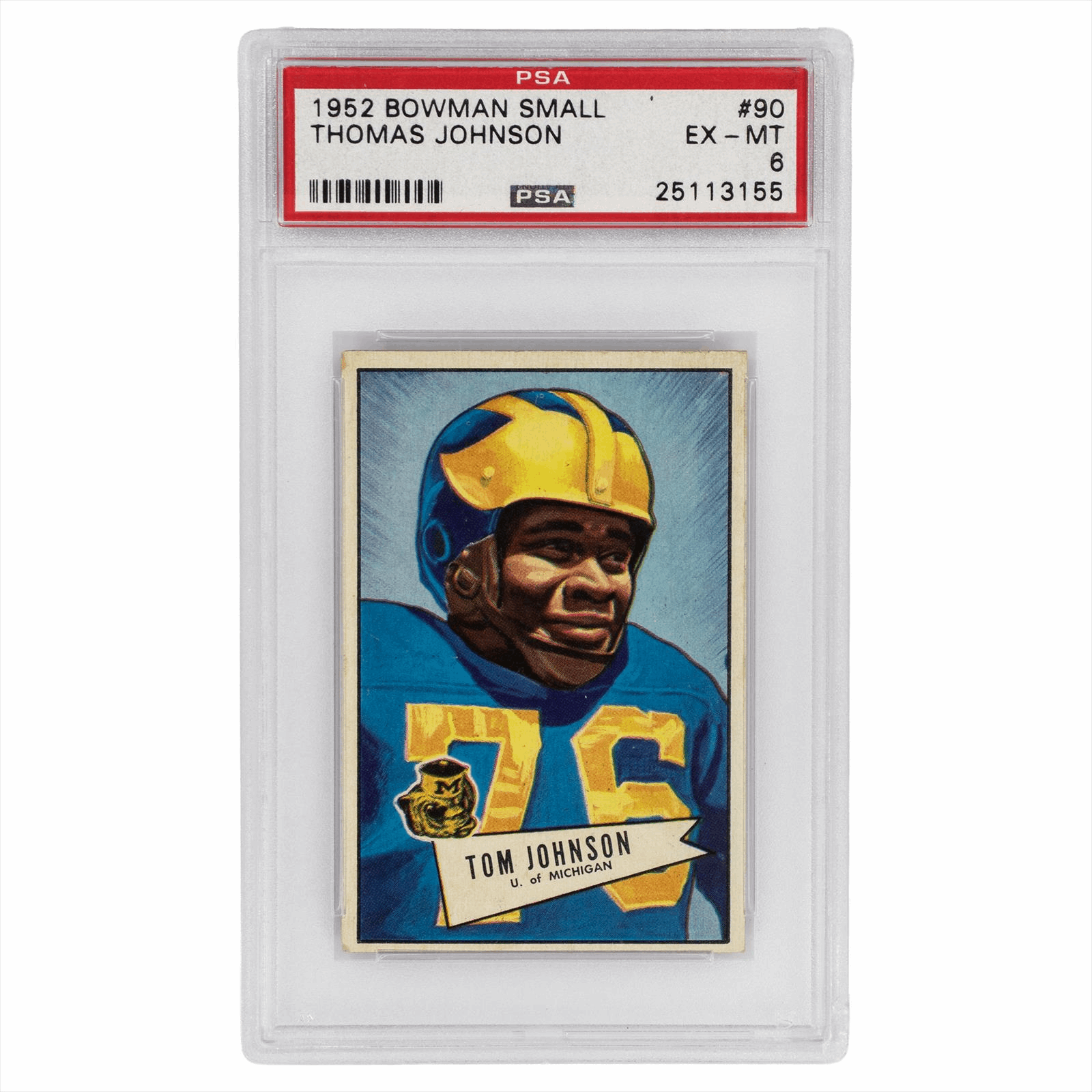 1952 Bowman Small Thomas Johnson #90 PSA EX-MT 6