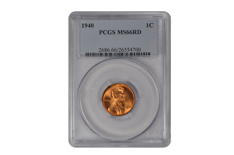 1940 Lincoln Wheat PCGS MS RD 66