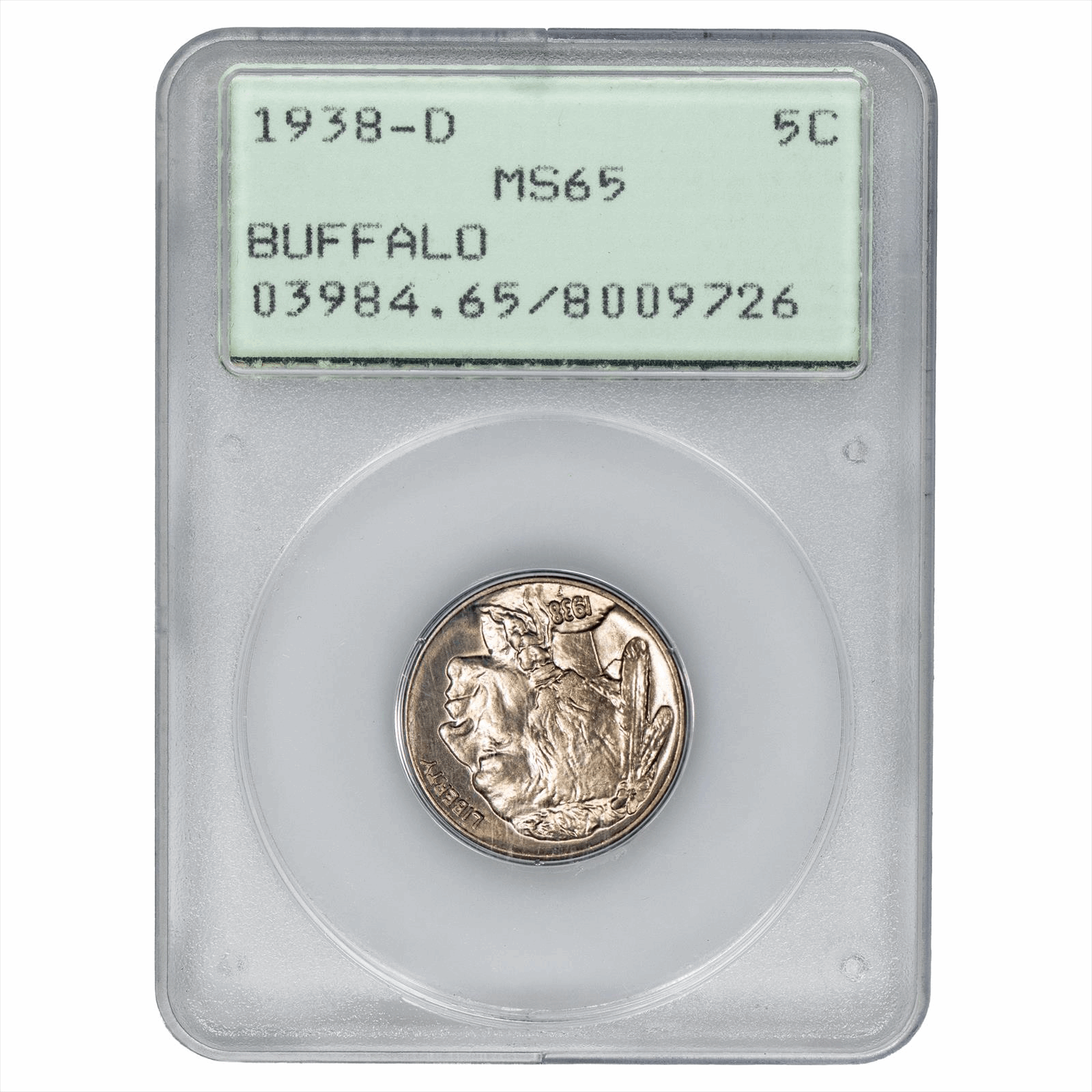 1938-D Buffalo 5C MS 65