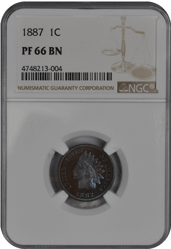 1887 Bronze Indian Cent 1C NGC BN #3542-6 PR66