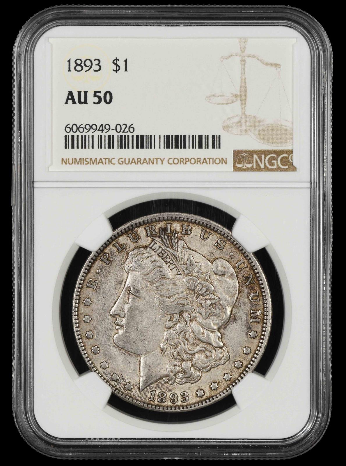 1893 $1 NGC AU-50