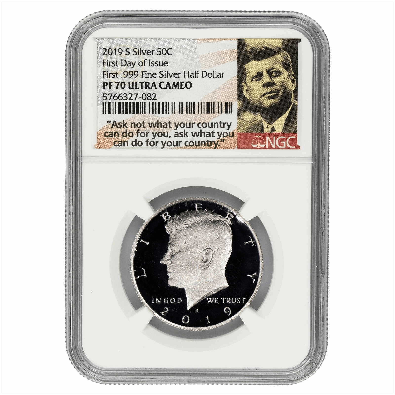 2019-S Proof Kennedy Half Dollar 50C FDOI .999 Fine NGC PF 70 UCAM
